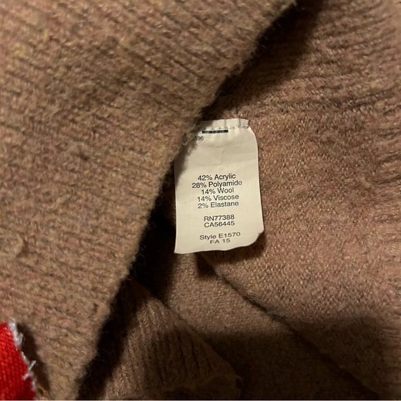 Madewell Connection Sweater Wool Acrylic Blend Brown Oversized XS - Picture 8 of 10